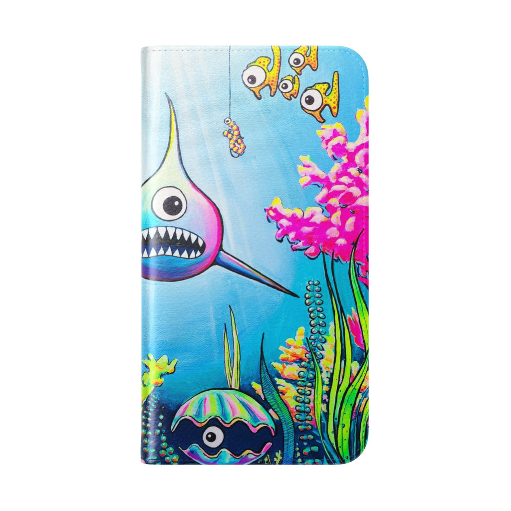 Cyclops Shark Flip Phone Case – Wallet Cover with Card Slots
