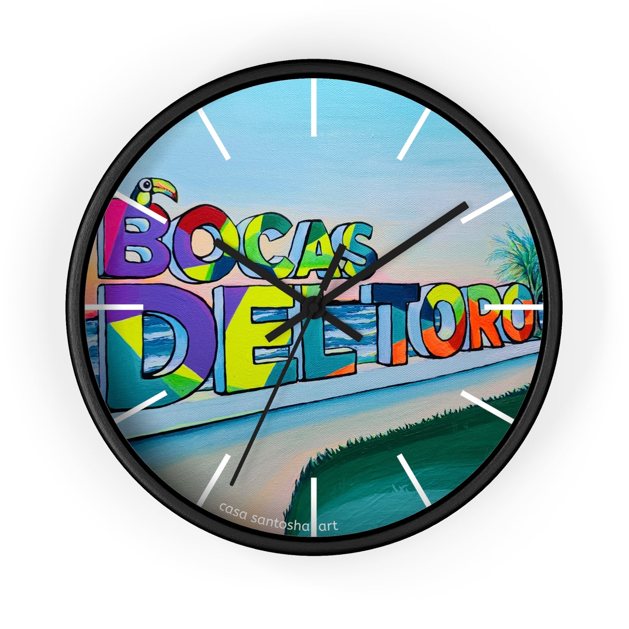 Bocas Del Toro Sign Pop Art Wall Clock