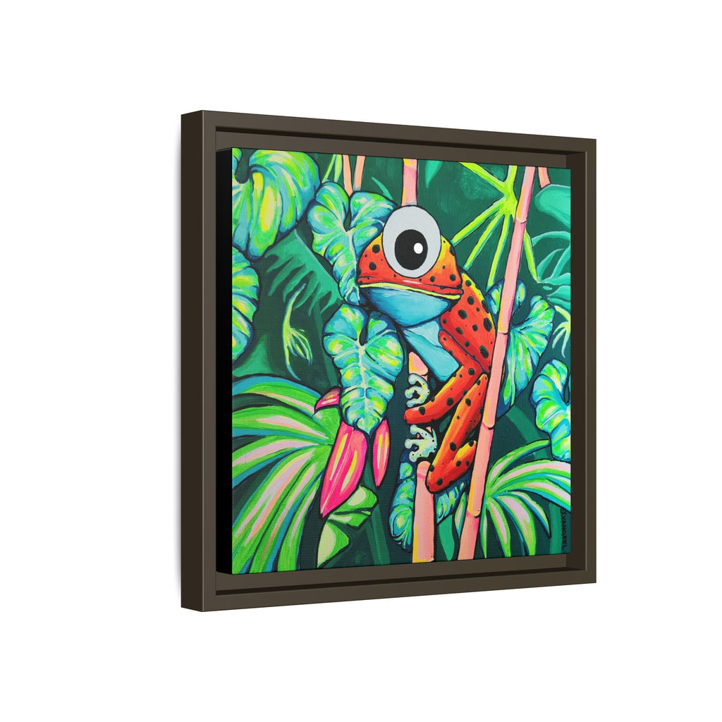 Framed Cyclops Red Frog Canvas Print