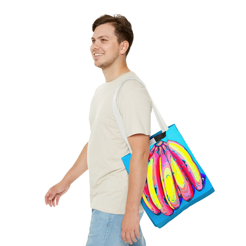 Premium Neon Fat Bananas Tote Bag, Original Artist Design, Reusable Shopping Tote, Eco-Friendly
