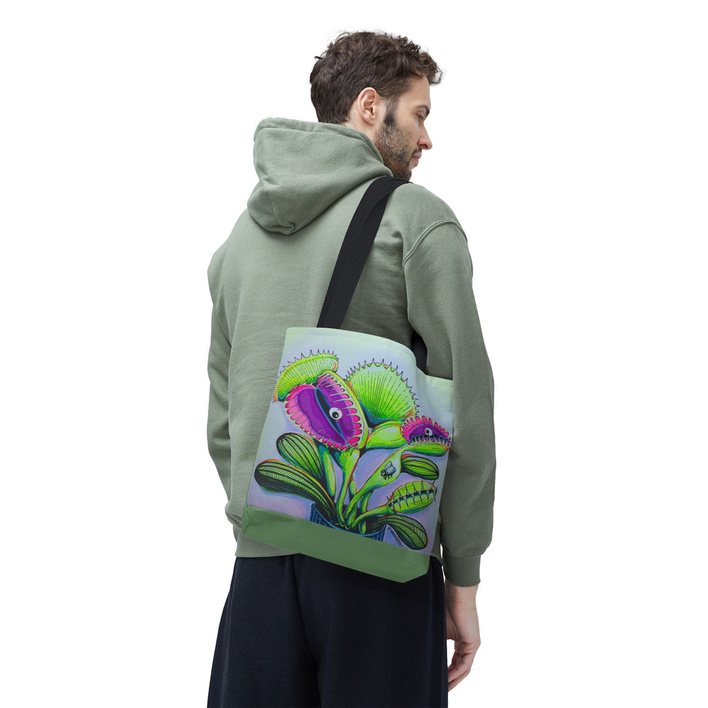 Premium Cyclops Venus Fly Trap Tote Bag, Original Artist Design, Reusable Shopping Tote,  Eco-Friendly