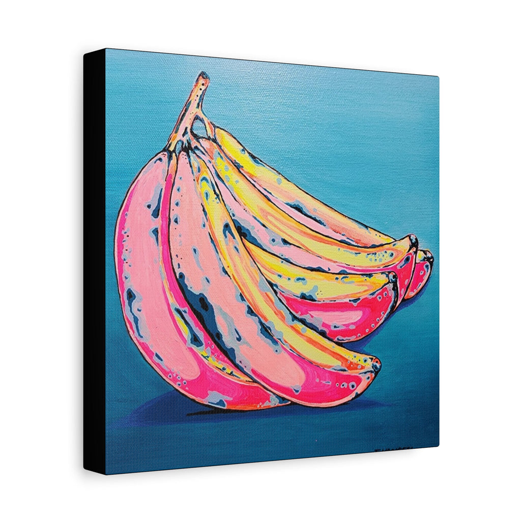Neon Bananas Canvas Art Print, Home Decor, Original Artist Design