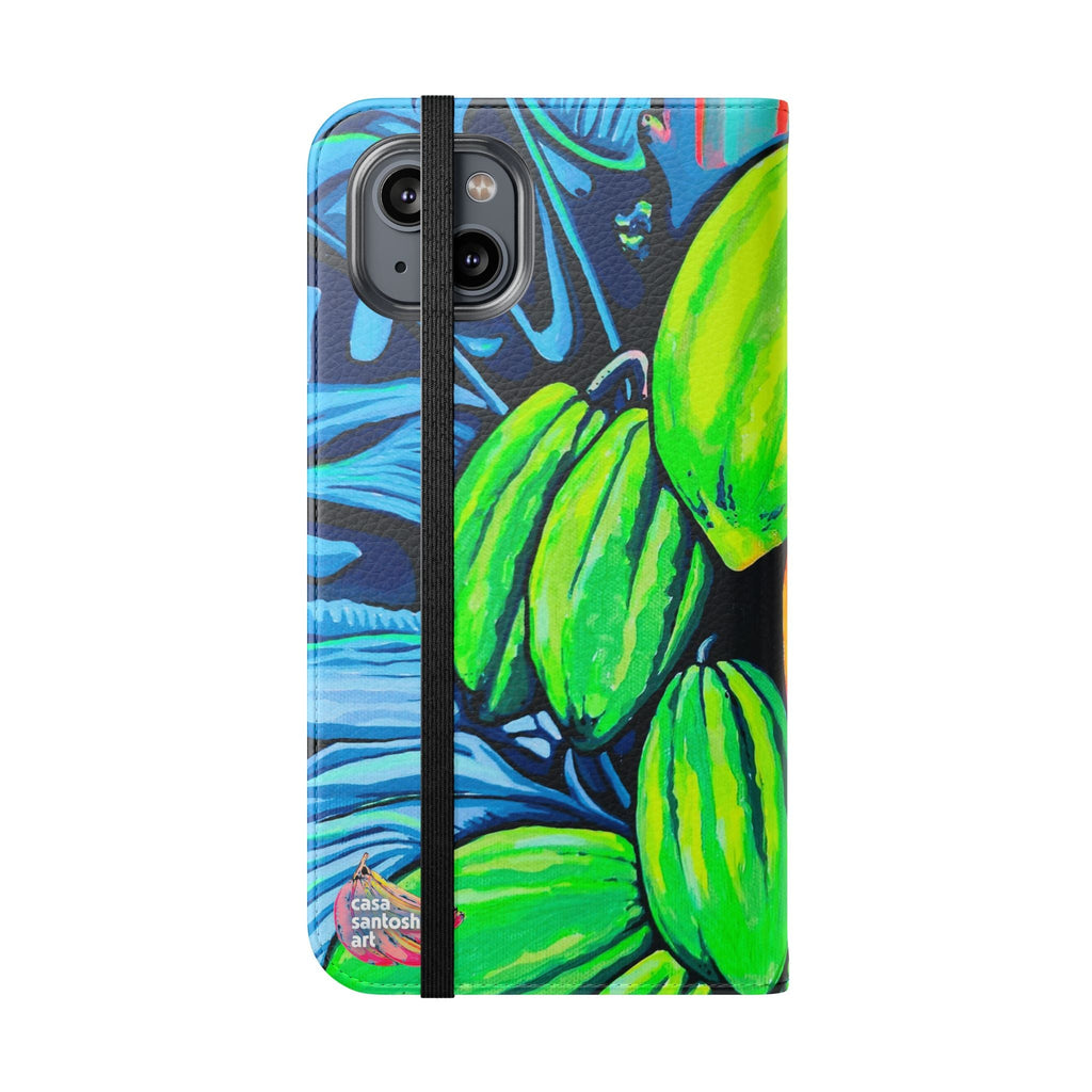 Neon Cacao Flip Phone Case – Wallet Cover with Card Slots