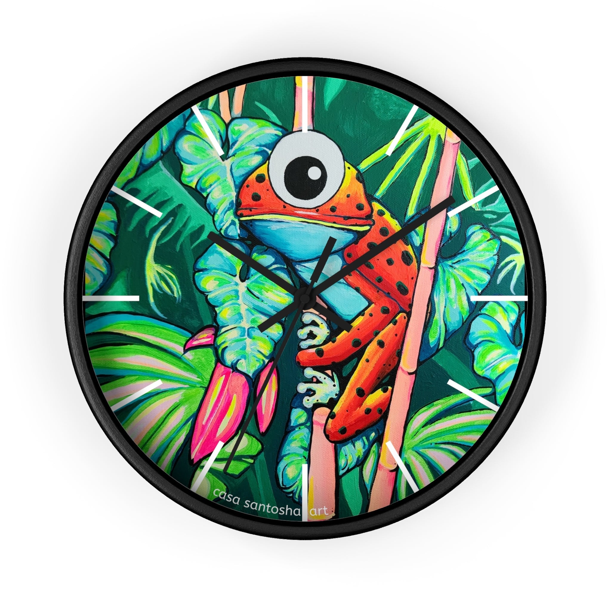 Cyclops Red Frog Pop Art Wall Clock