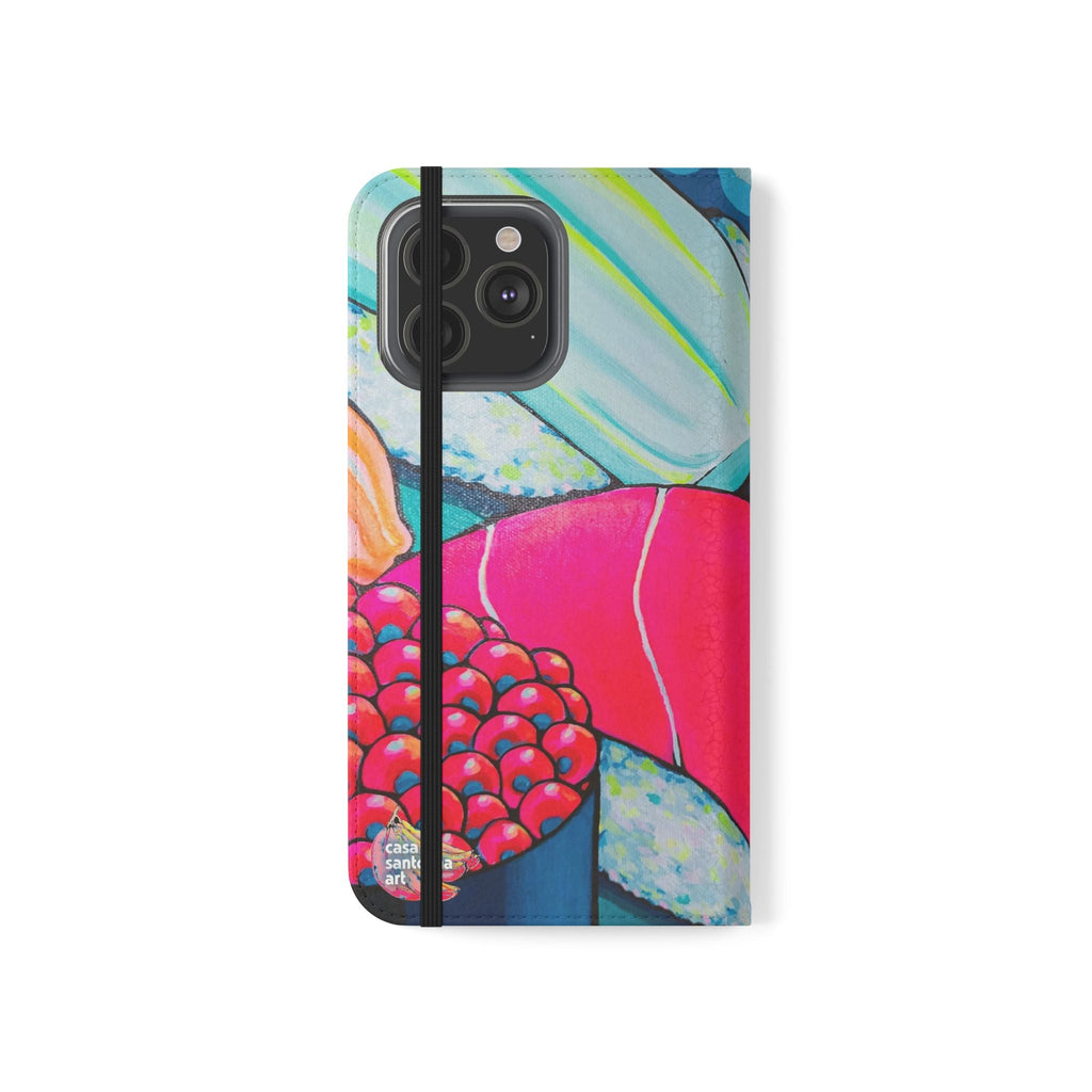 Neon Sushi Flip Phone Case – Wallet Cover with Card Slots