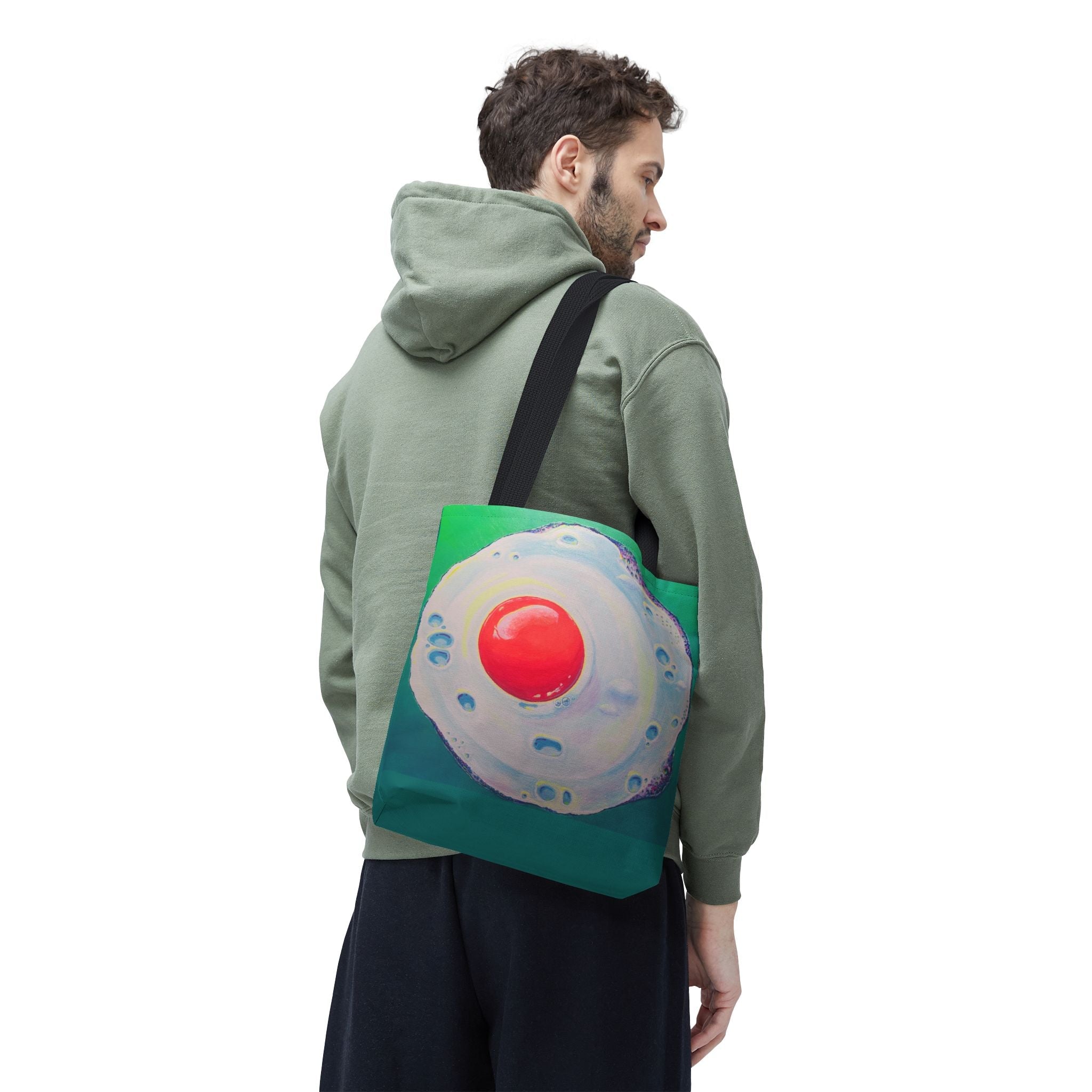 Premium Neon Fried Egg Tote Bag, Original Artist Design, Reusable Shopping Tote,  Eco-Friendly