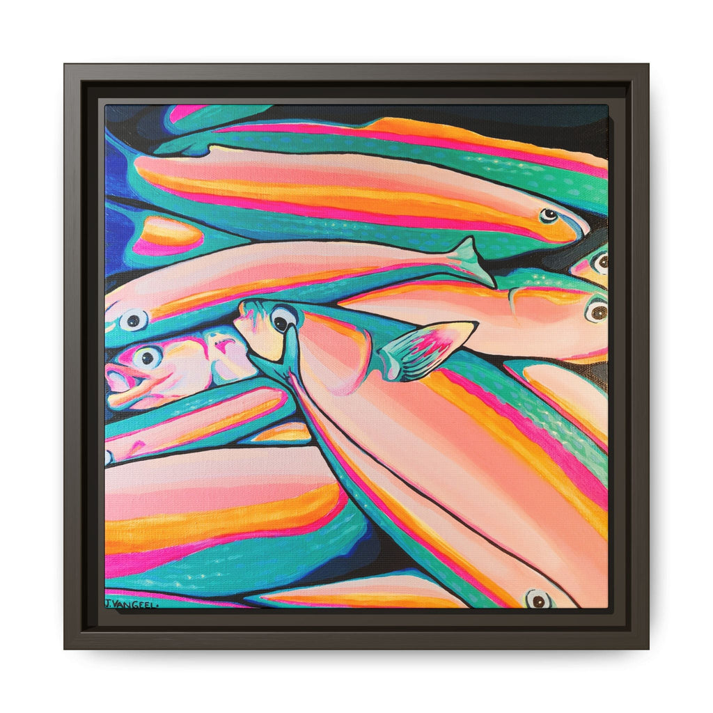 Framed Neon Fish Canvas Print