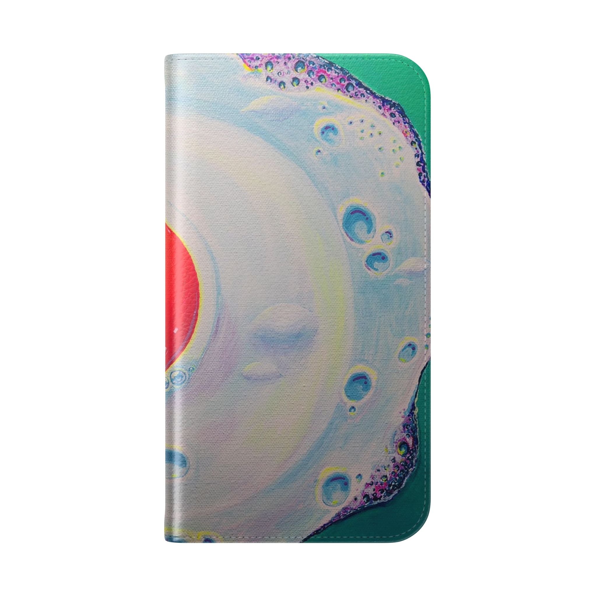 Neon Fried Egg Flip Phone Case – Wallet Cover with Card Slots