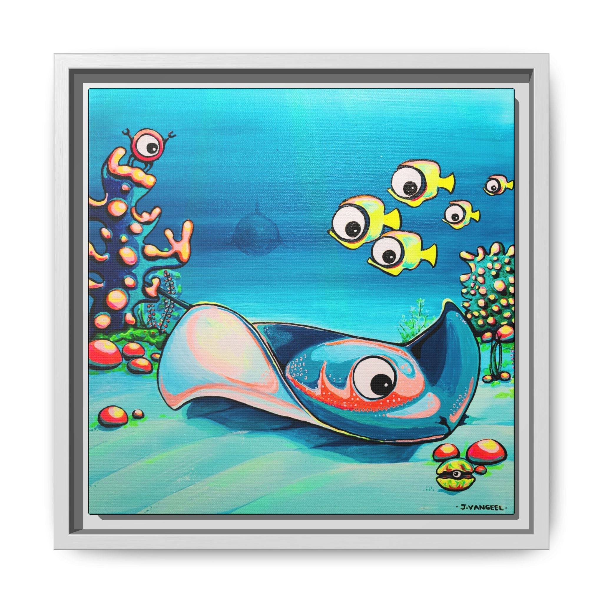 Framed Cyclops Stingray Canvas Print