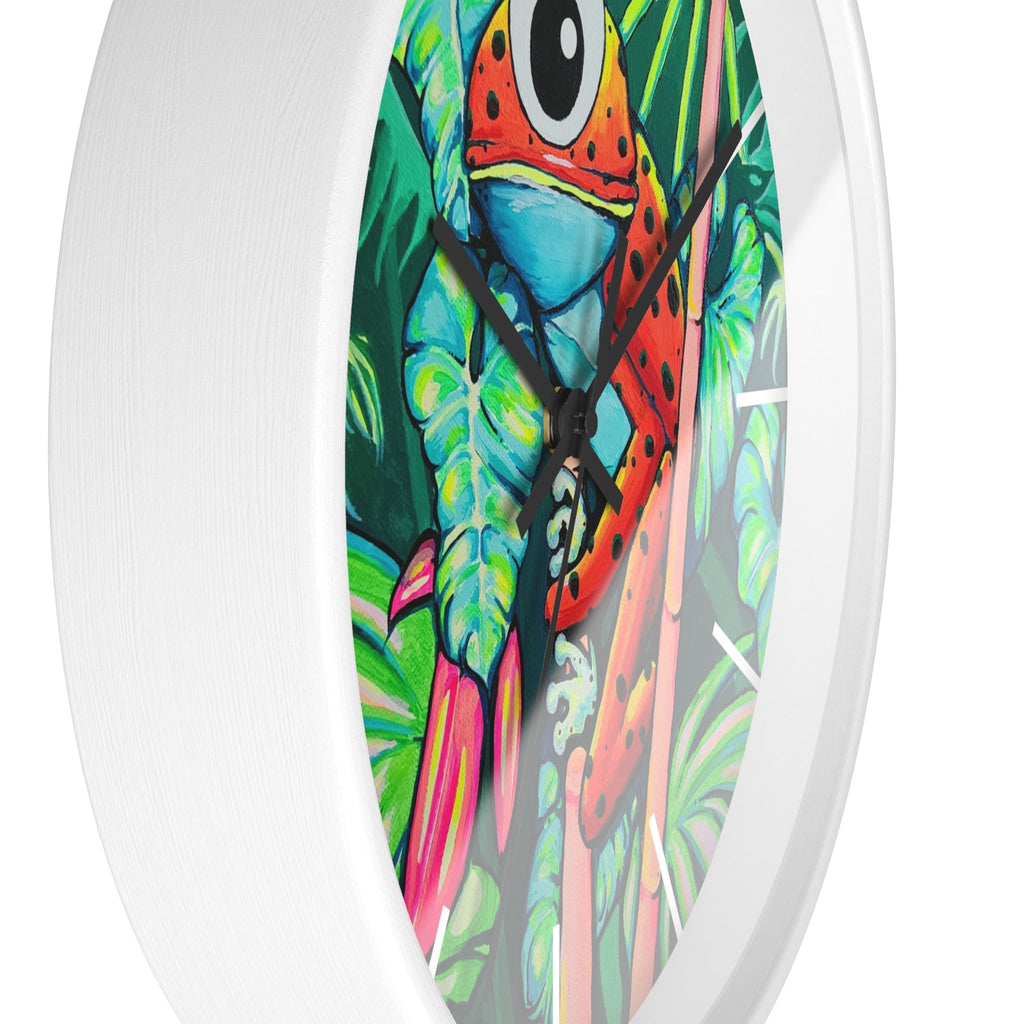 Cyclops Red Frog Pop Art Wall Clock