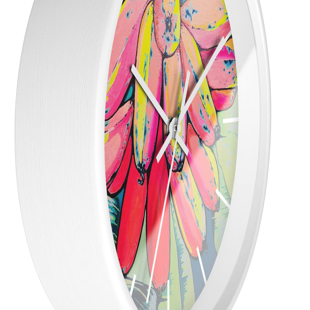 Neon Primitivo Bananas Pop Art Wall Clock