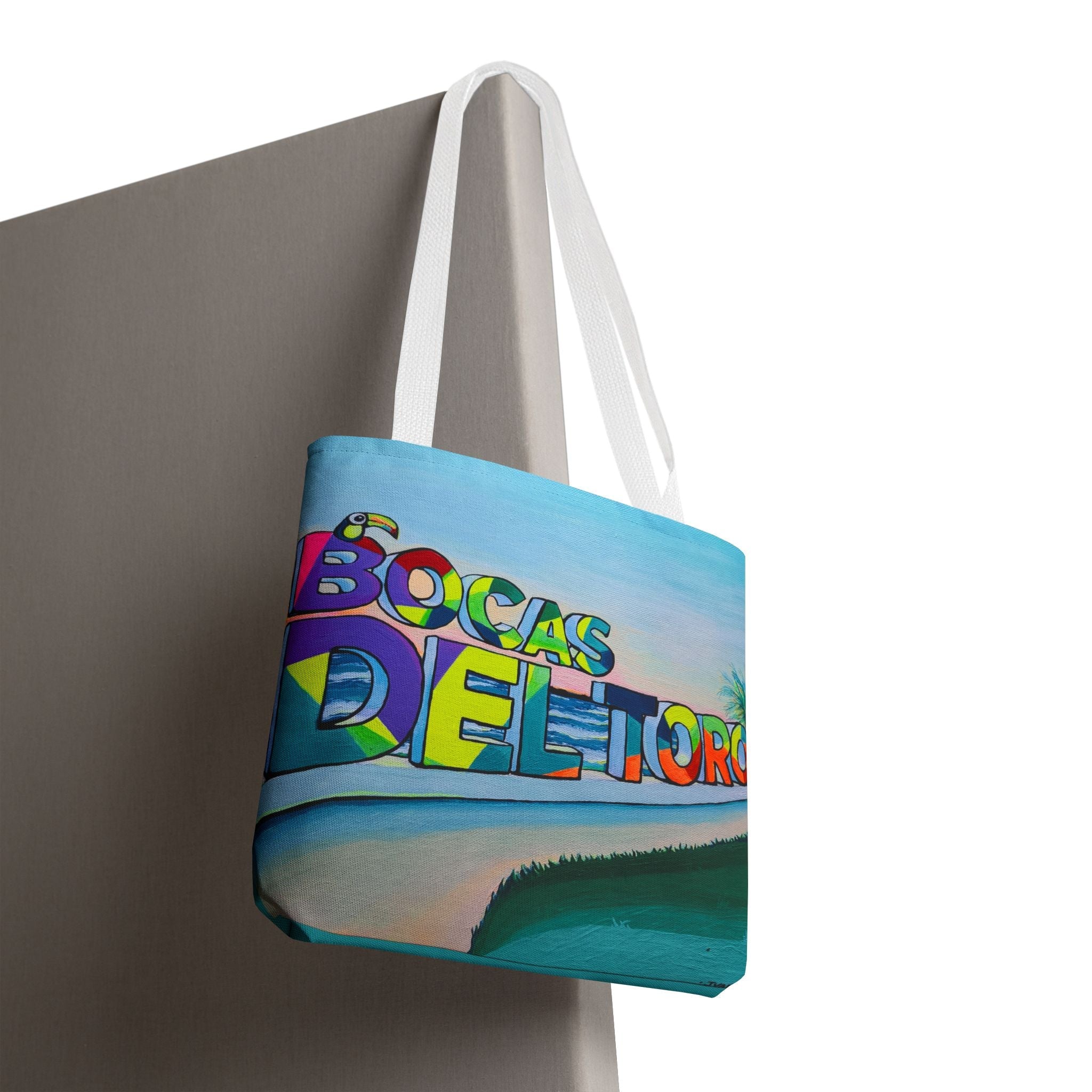 Premium Bocas Del Toro Sign Tote Bag, Original Artist Design, Reusable Shopping Tote,  Eco-Friendly