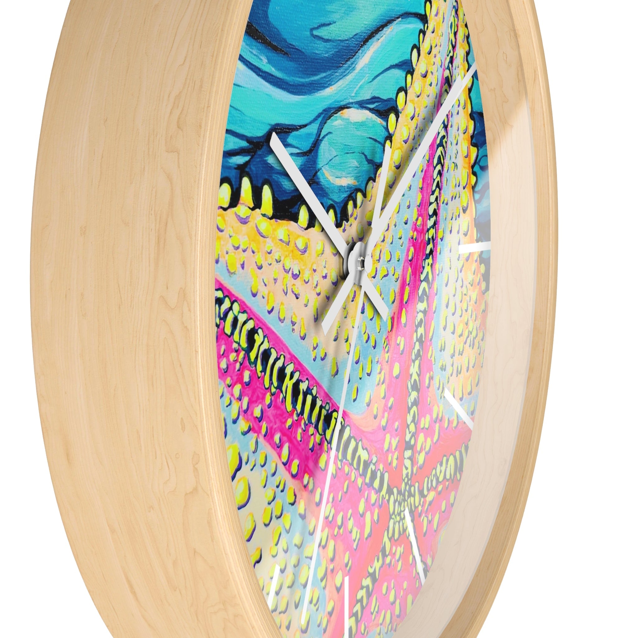 Starfish Beach Bocas Pop Art Wall Clock