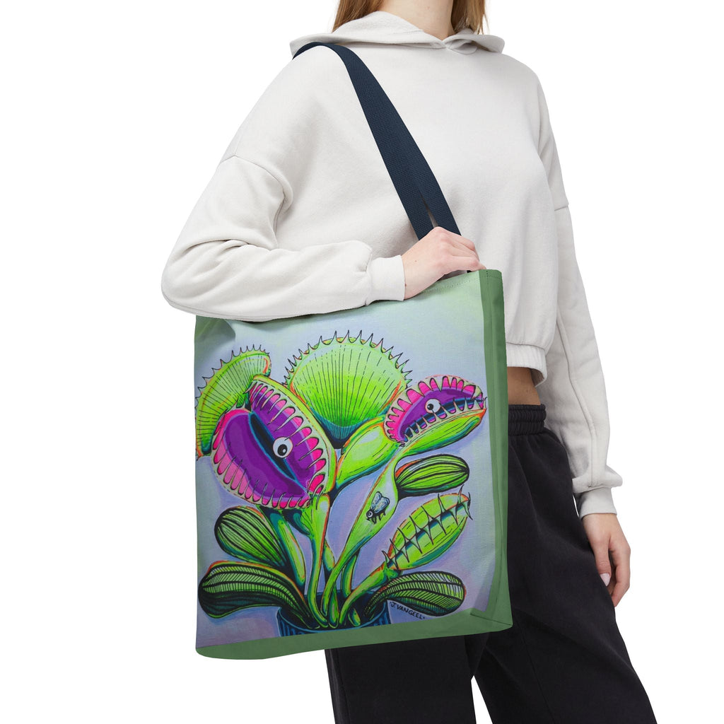 Premium Cyclops Venus Fly Trap Tote Bag, Original Artist Design, Reusable Shopping Tote,  Eco-Friendly
