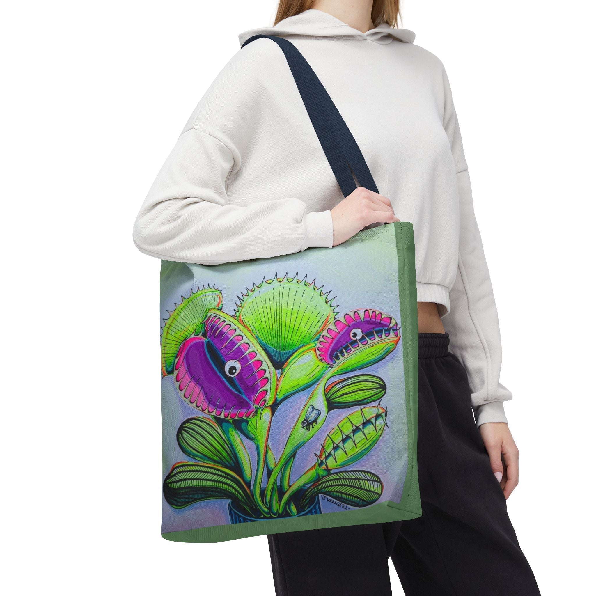 Premium Cyclops Venus Fly Trap Tote Bag, Original Artist Design, Reusable Shopping Tote,  Eco-Friendly
