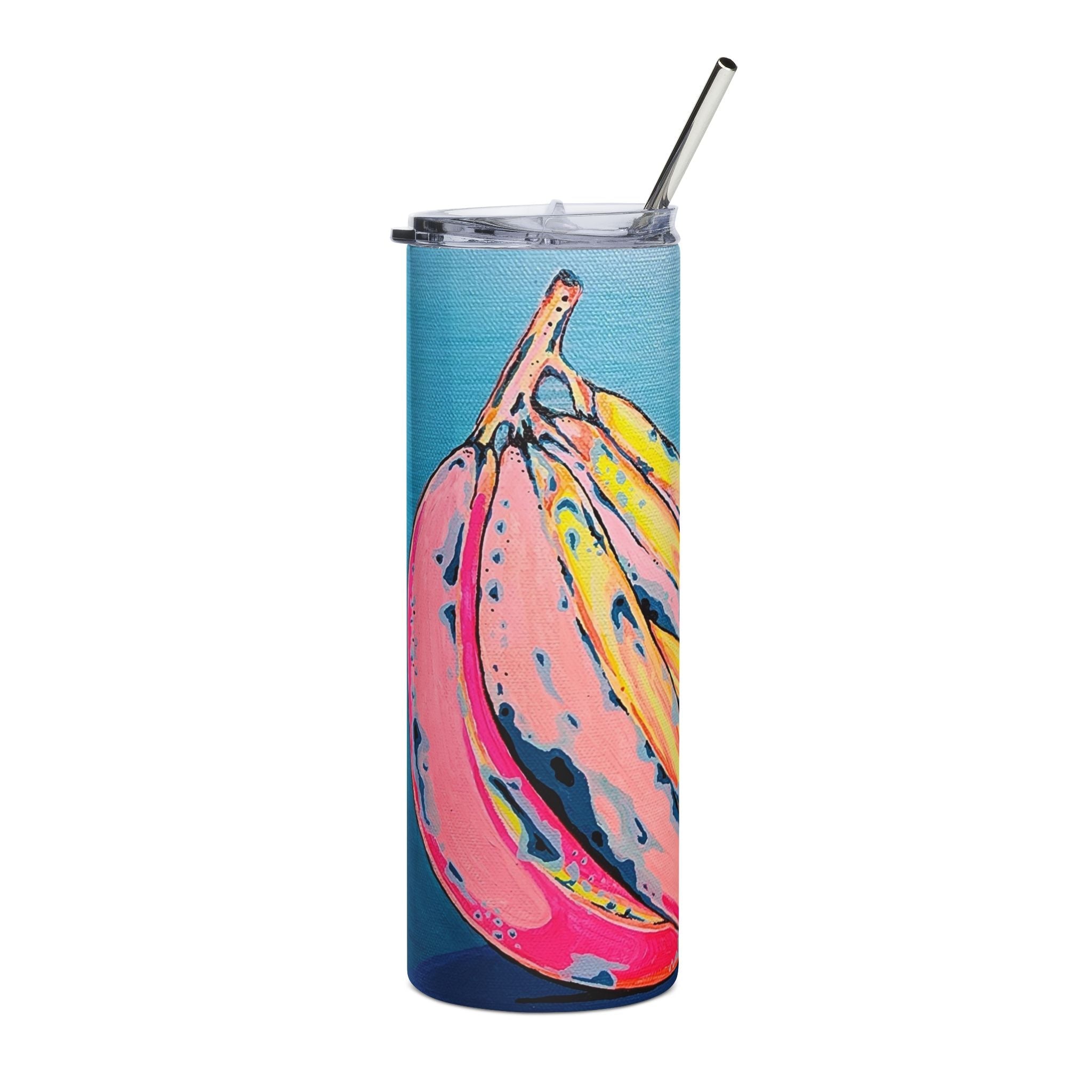 Neon Bananas Stainless Steel Tumbler, 20oz | Fun Travel Mug, Eco-Friendly