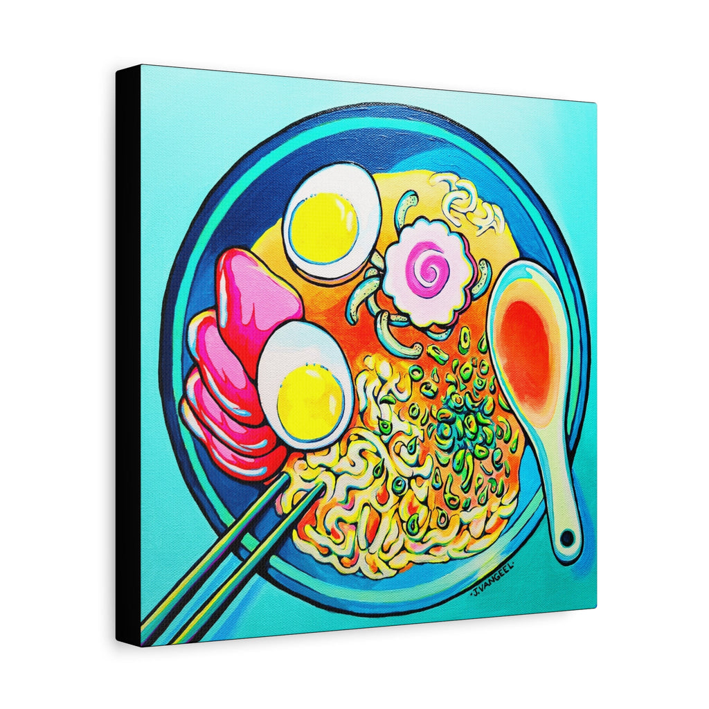 Neon Ramen Canvas Print, Original Artist Design, Home Decor Wall Art