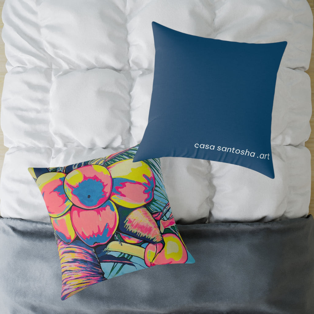 Neon Coconuts Art Canvas Decorative Pillow