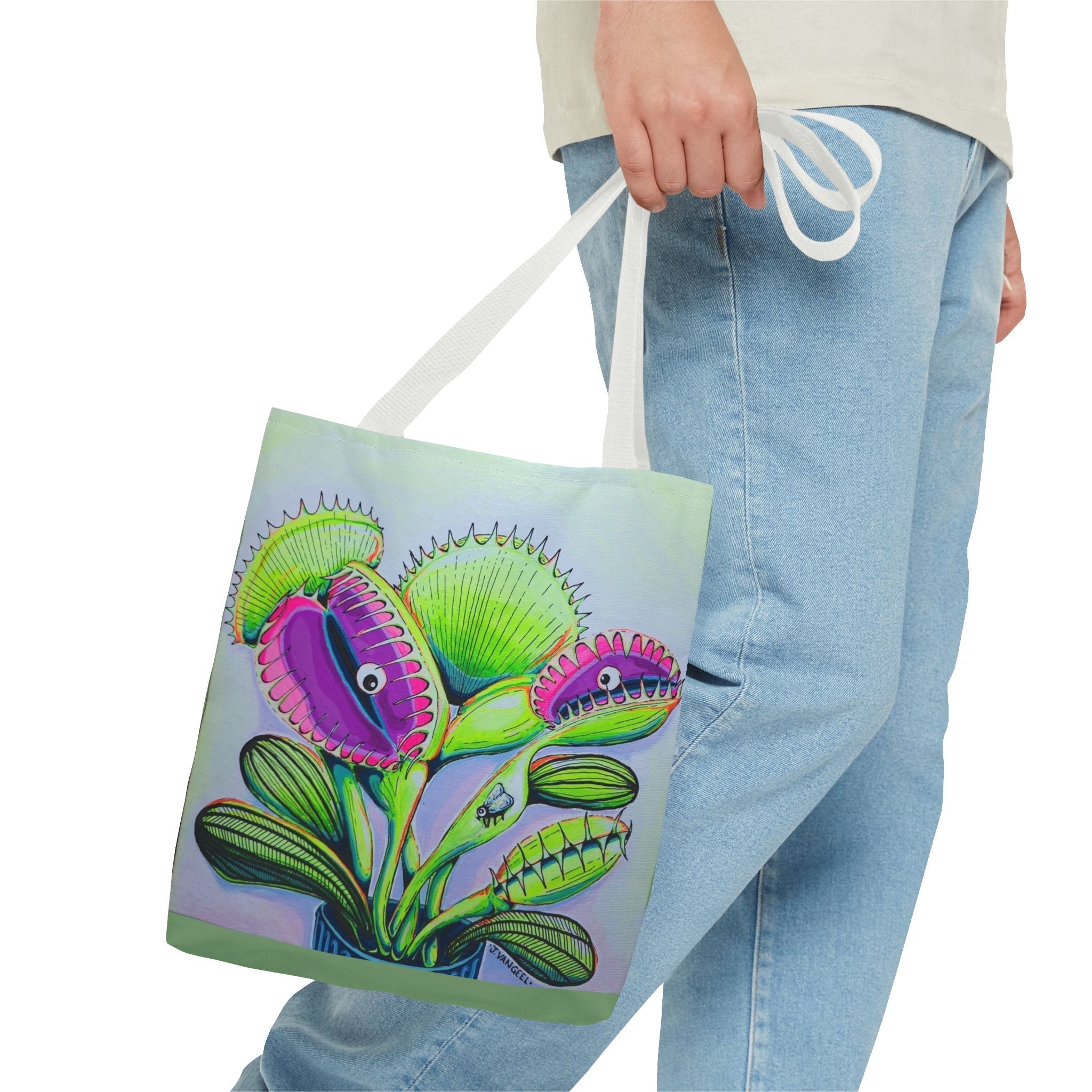 Premium Cyclops Venus Fly Trap Tote Bag, Original Artist Design, Reusable Shopping Tote,  Eco-Friendly