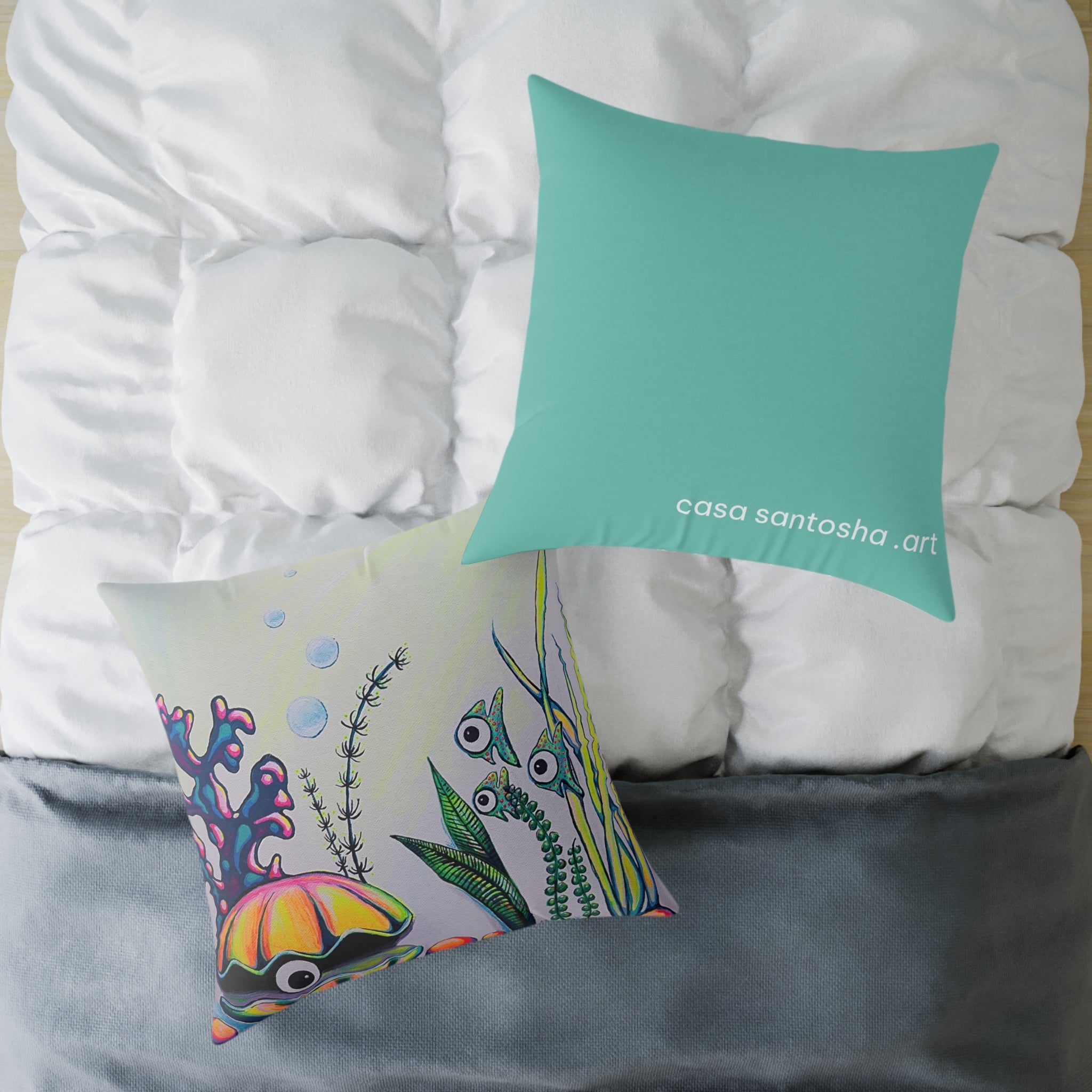 Cyclops Clam Art Canvas Decorative Pillow