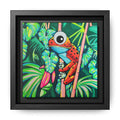 Framed Cyclops Red Frog Canvas Print