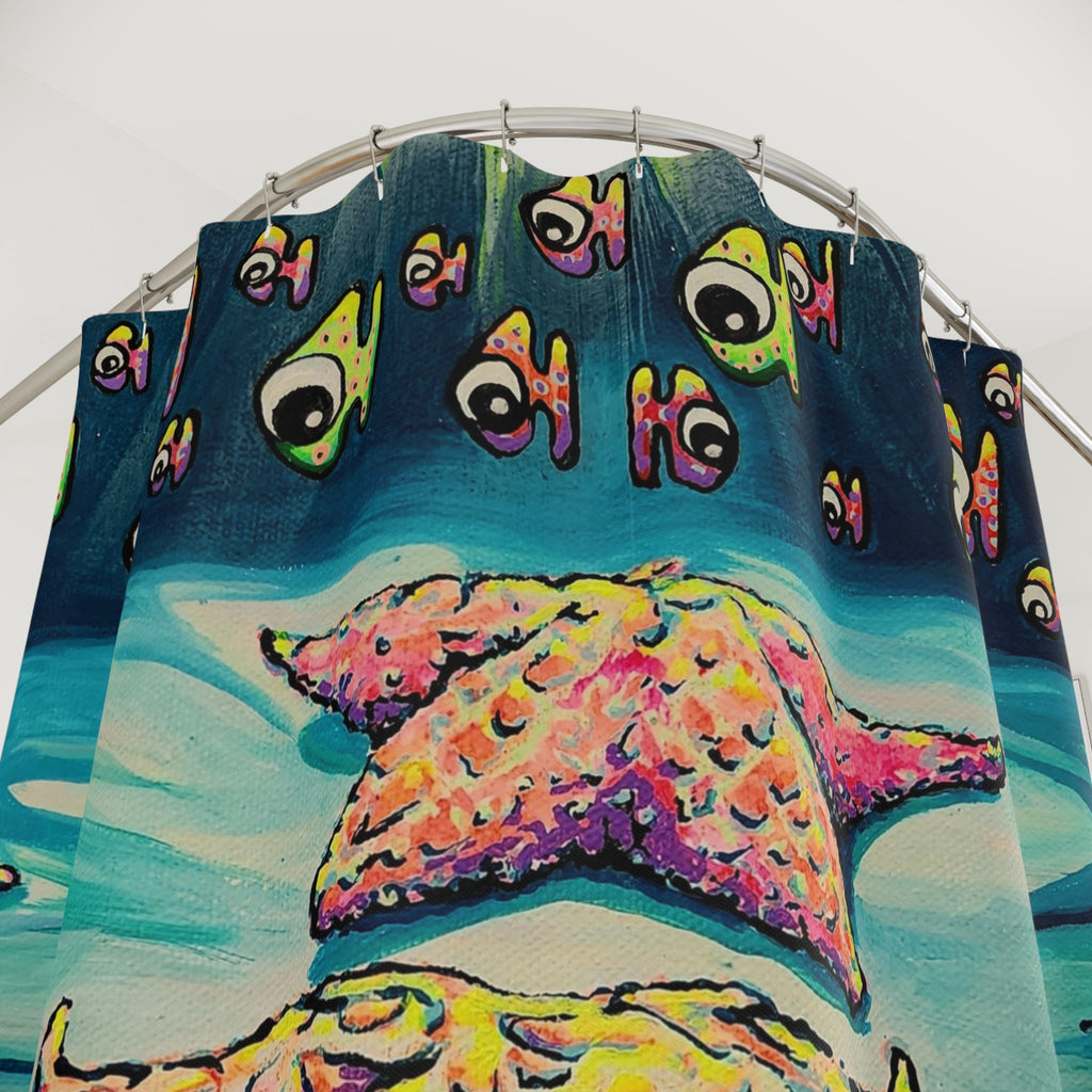 Cyclops Starfish Pop Art Shower Curtain