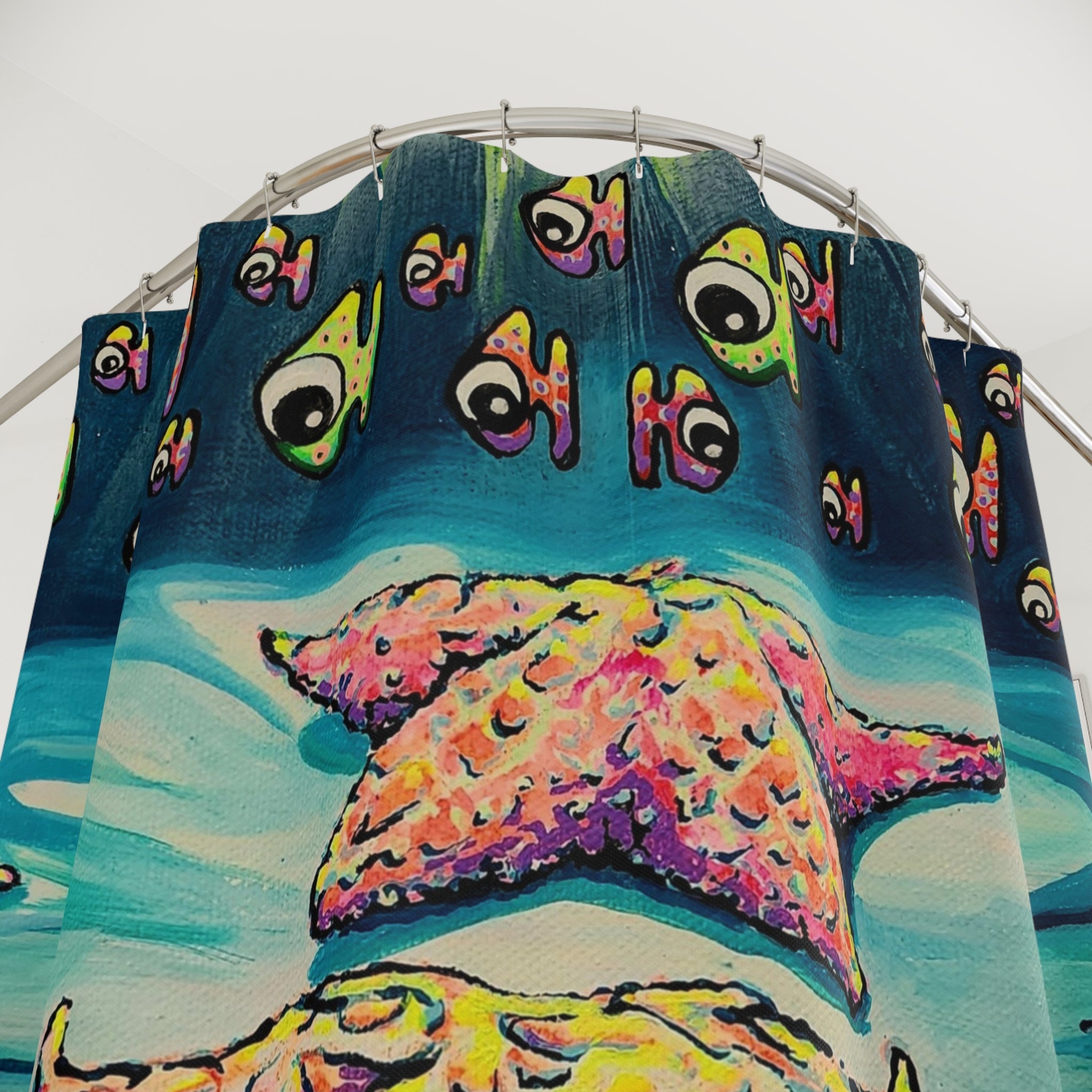 Cyclops Starfish Pop Art Shower Curtain