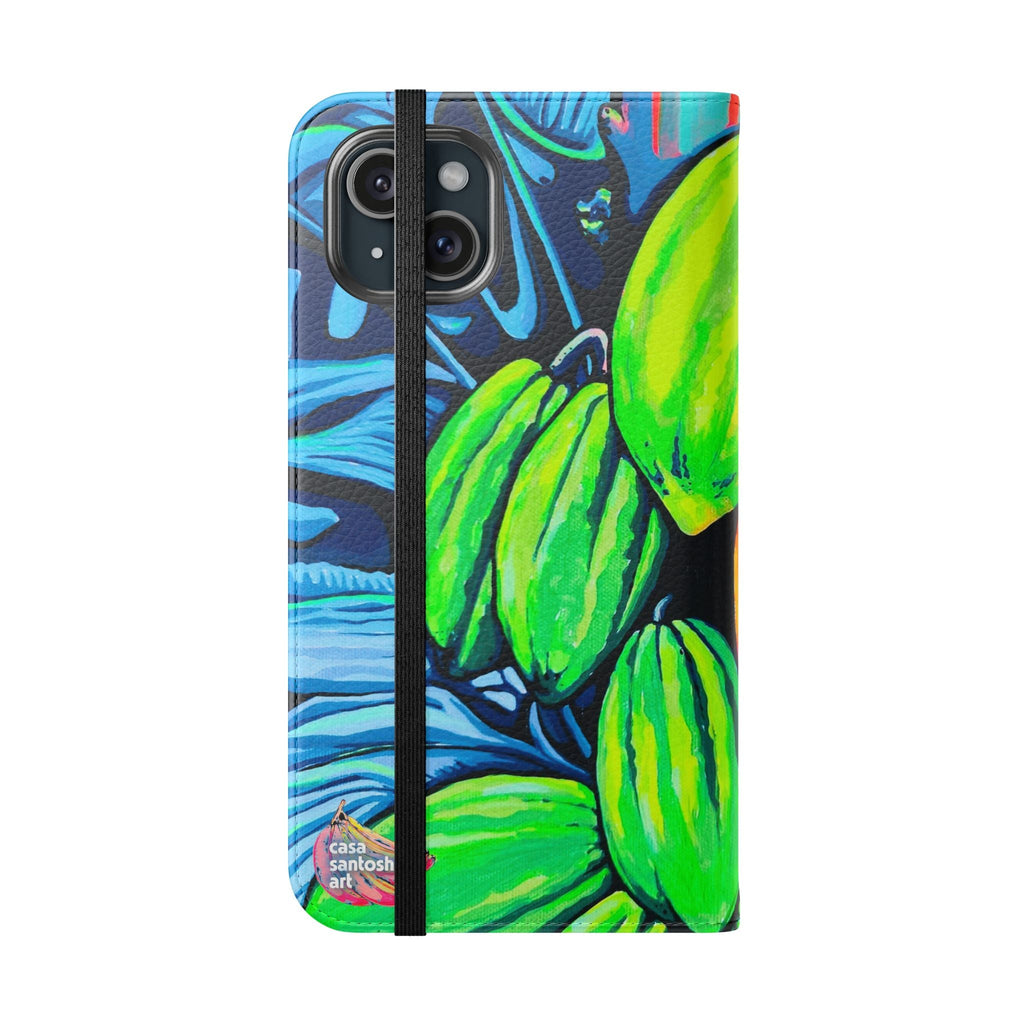 Neon Cacao Flip Phone Case – Wallet Cover with Card Slots