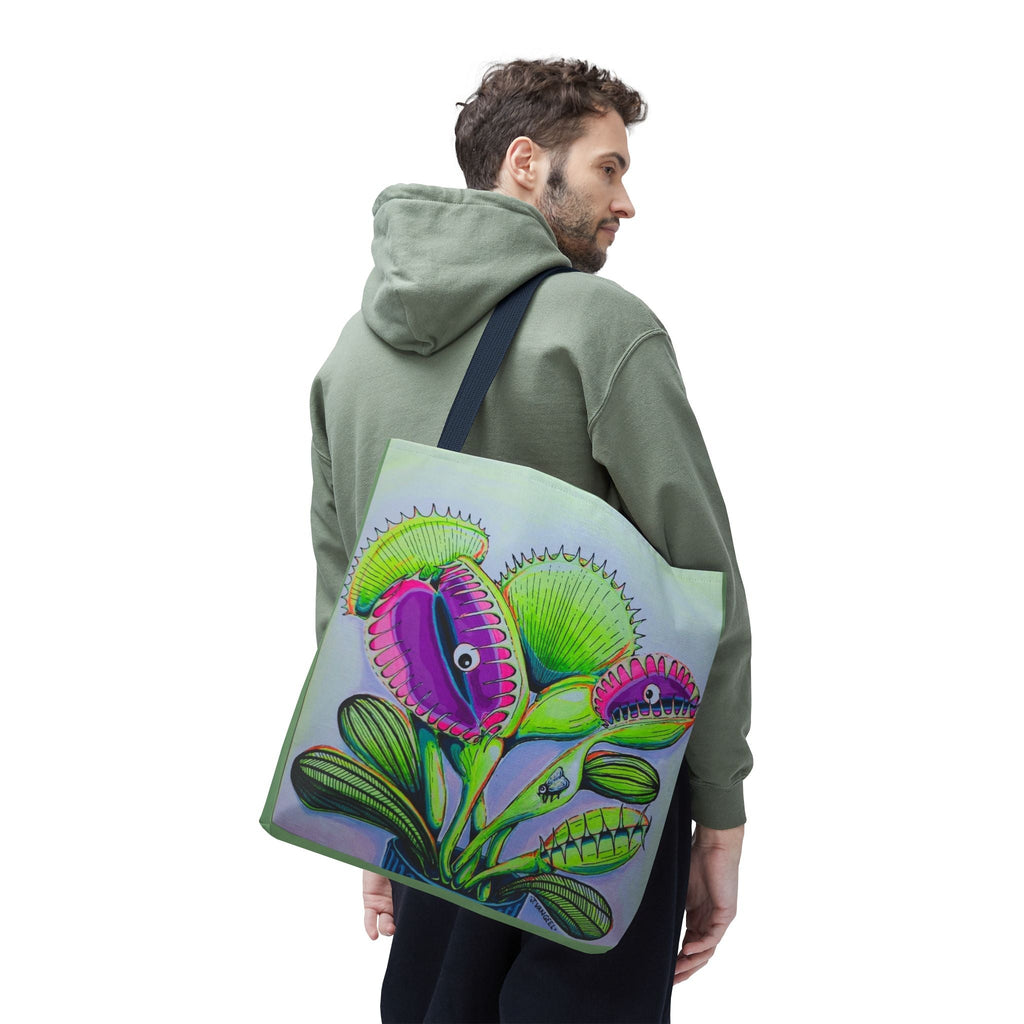 Premium Cyclops Venus Fly Trap Tote Bag, Original Artist Design, Reusable Shopping Tote,  Eco-Friendly