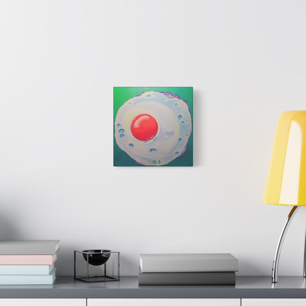 Neon Fried Egg Original Canvas Art Print, Wall Art Decor