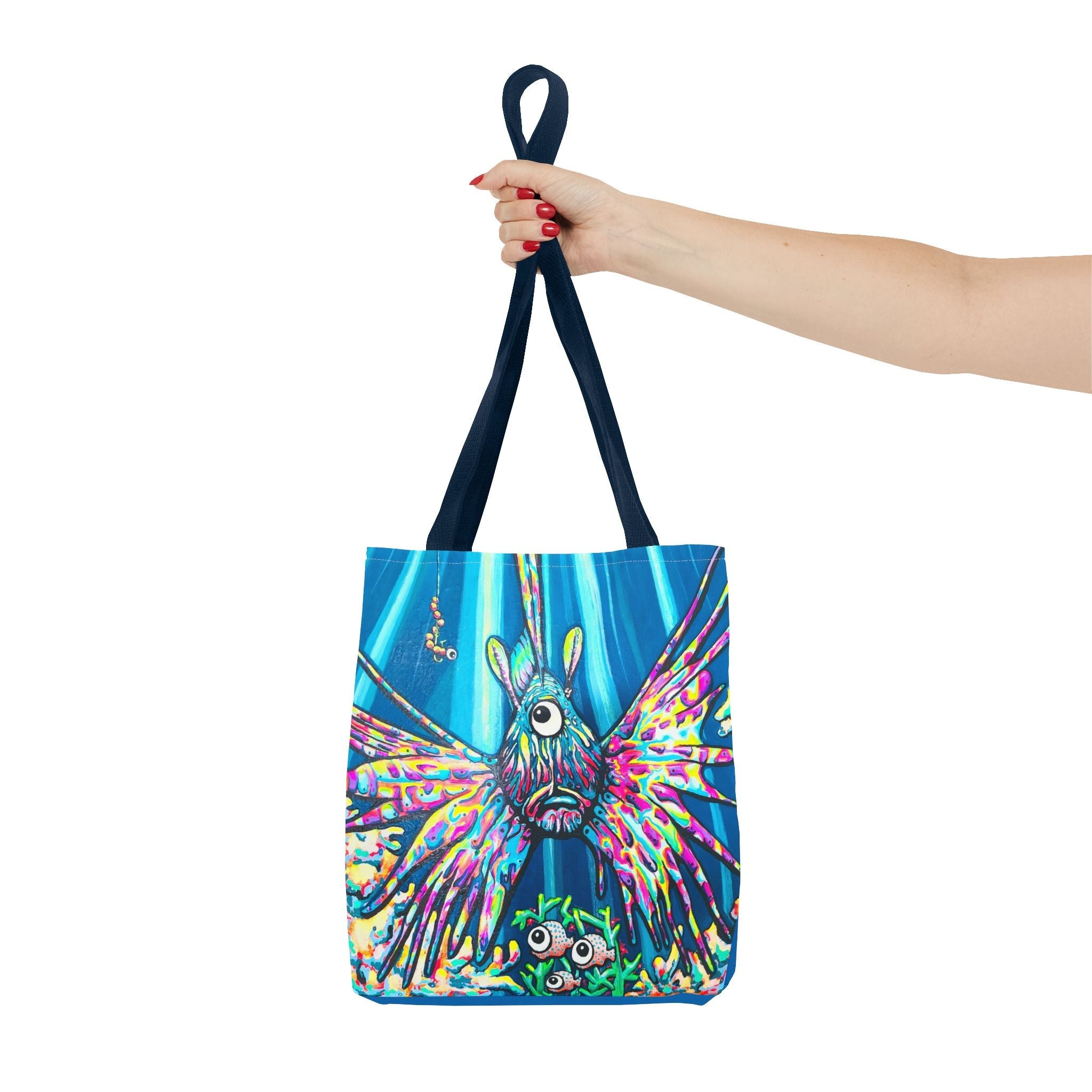 Premium Cyclops Lionfish Tote Bag, Original Artist Design, Reusable Shopping Tote,  Eco-Friendly
