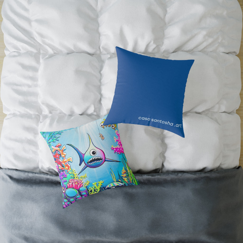 Cyclops Shark Art Canvas Decorative Pillow