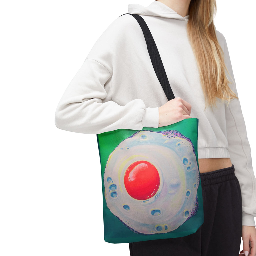 Premium Neon Fried Egg Tote Bag, Original Artist Design, Reusable Shopping Tote,  Eco-Friendly