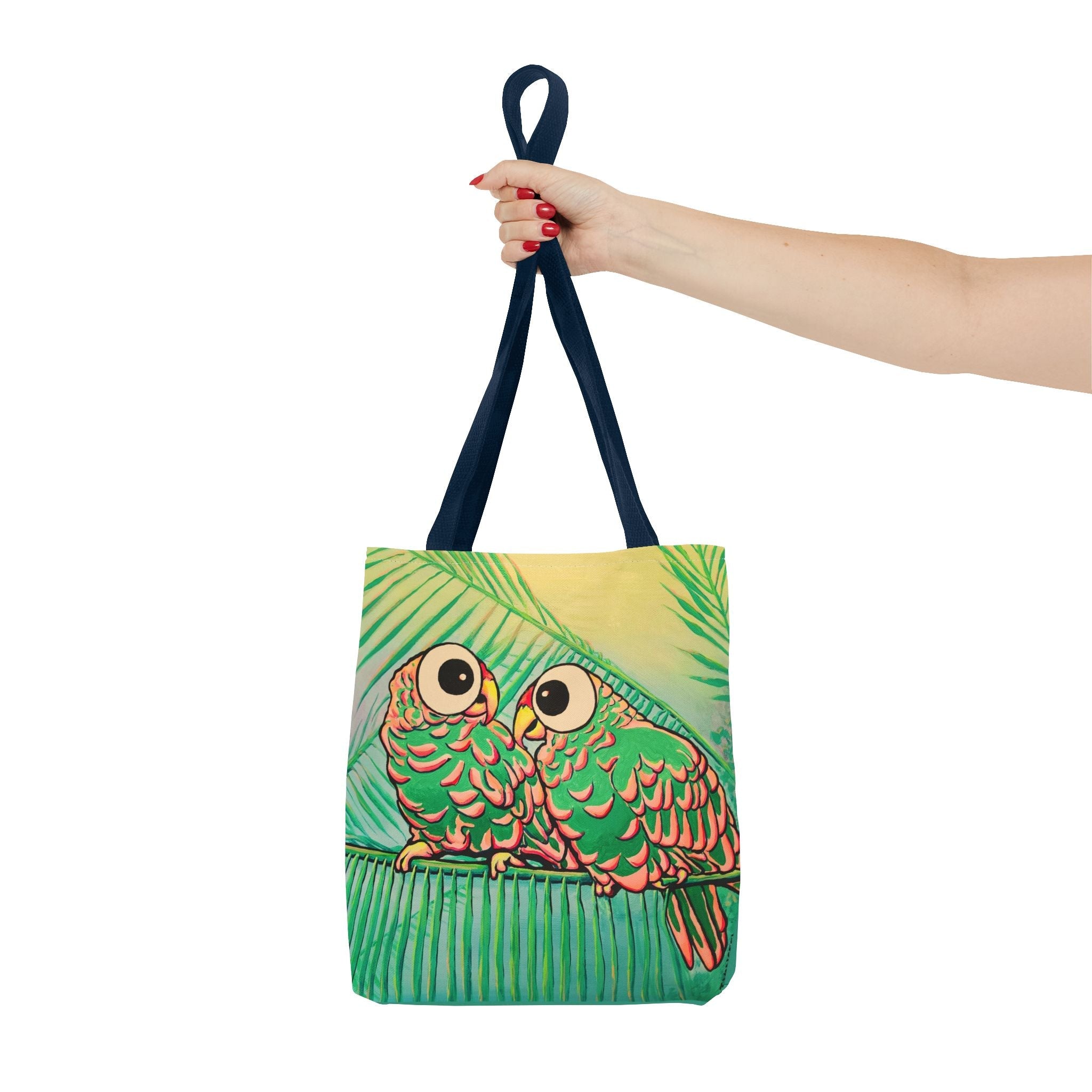 Premium Chatty Cyclops Parrots Tote Bag, Original Artist Design, Reusable Shopping Tote,  Eco-Friendly