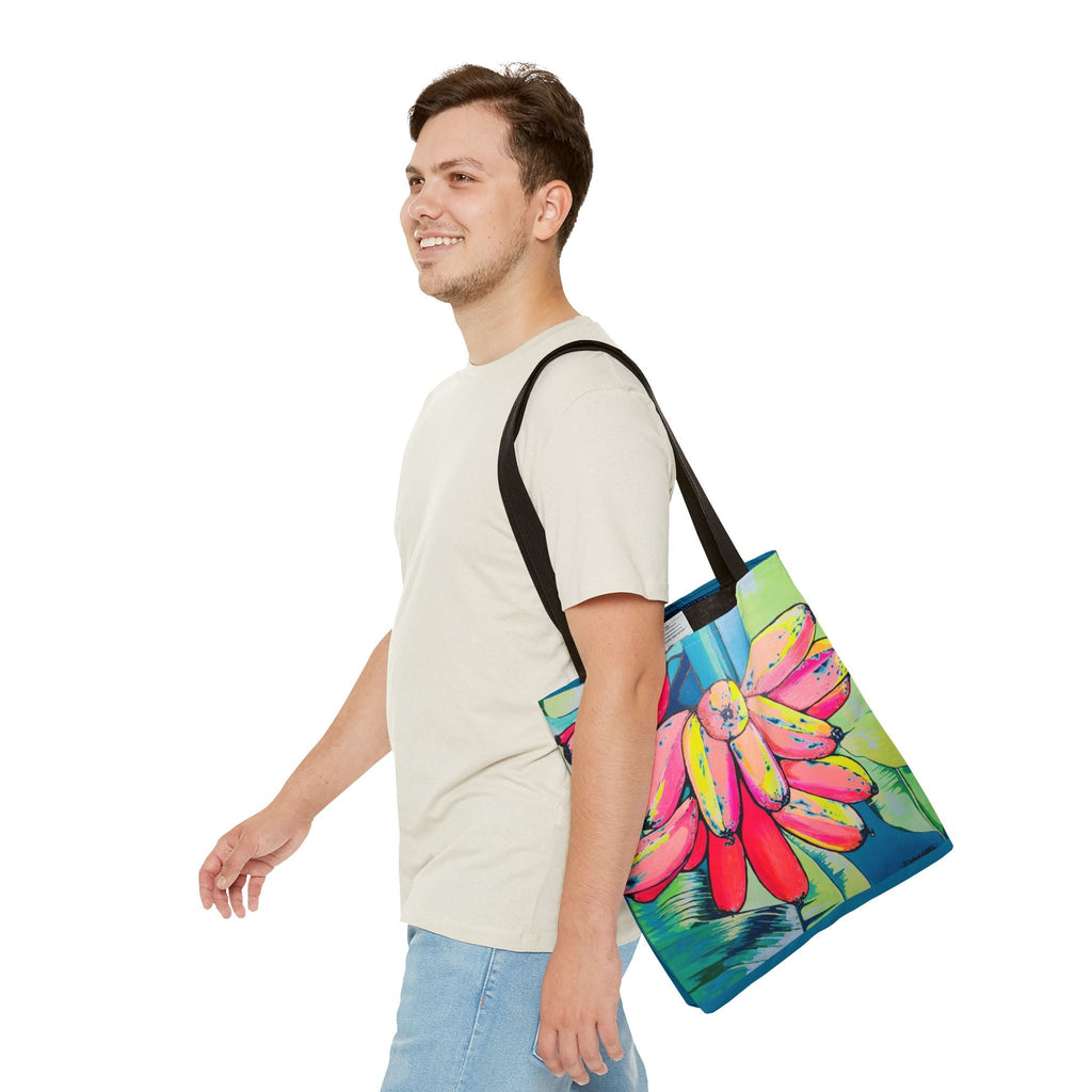 Premium Neon Primitivo Bananas Tote Bag, Original Artist Design, Reusable Shopping Tote, Eco-Friendly