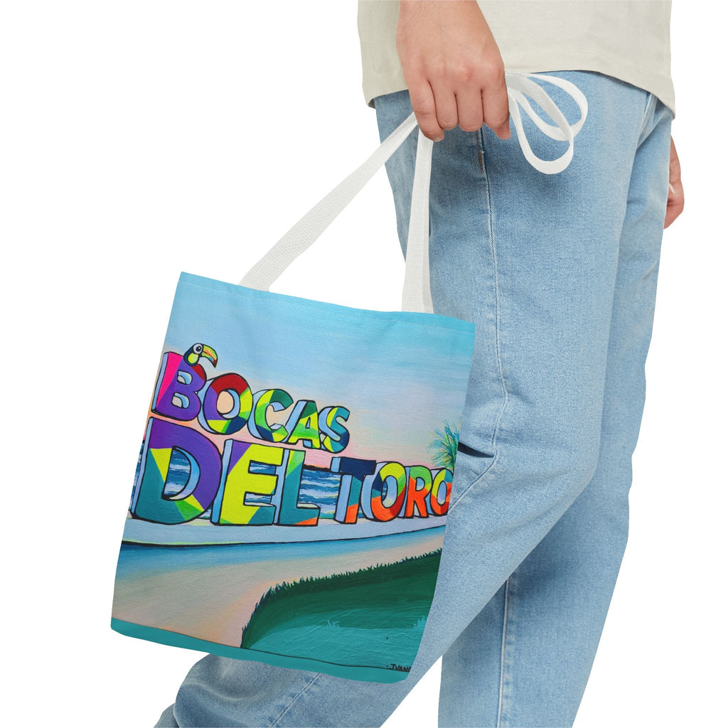 Premium Bocas Del Toro Sign Tote Bag, Original Artist Design, Reusable Shopping Tote,  Eco-Friendly