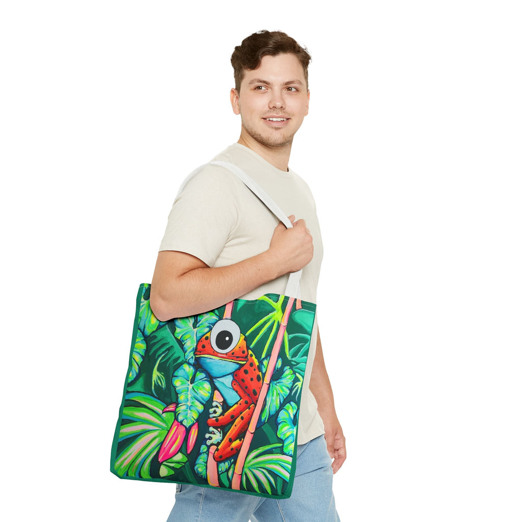 Premium Cyclops Red Frog Tote Bag, Original Artist Design, Reusable Shopping Tote, Eco-Friendly