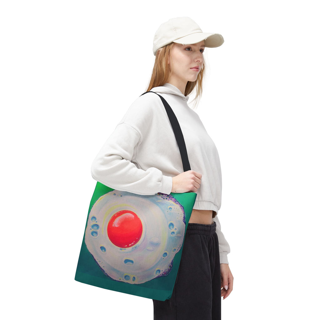 Premium Neon Fried Egg Tote Bag, Original Artist Design, Reusable Shopping Tote,  Eco-Friendly