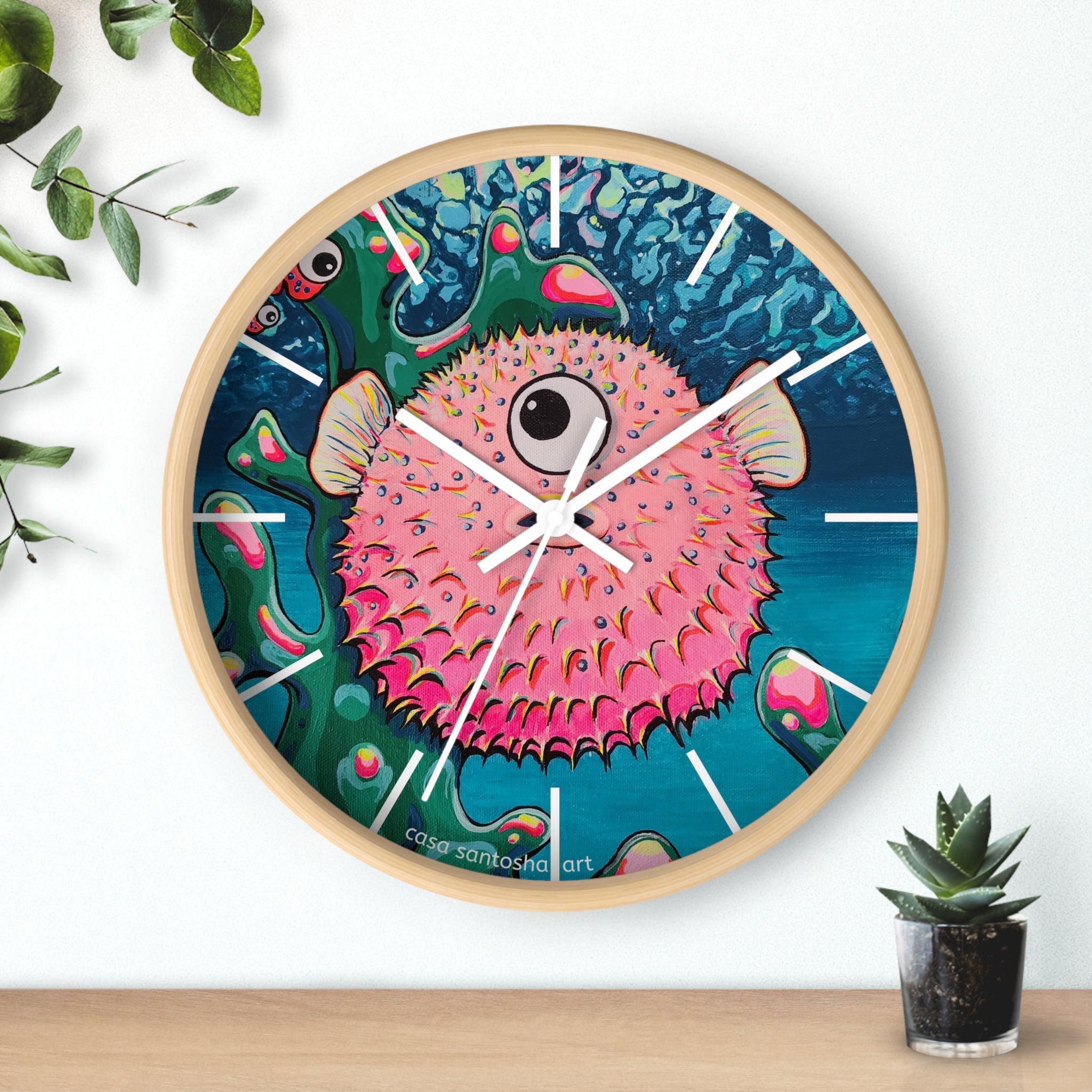 Cyclops Pufferfish Pop Art Wall Clock