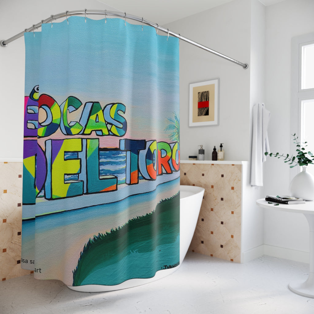 Bocas Del Toro Sign Pop Art Shower Curtain