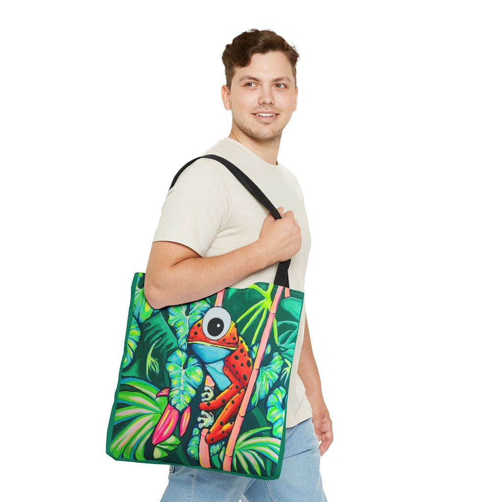 Premium Cyclops Red Frog Tote Bag, Original Artist Design, Reusable Shopping Tote, Eco-Friendly