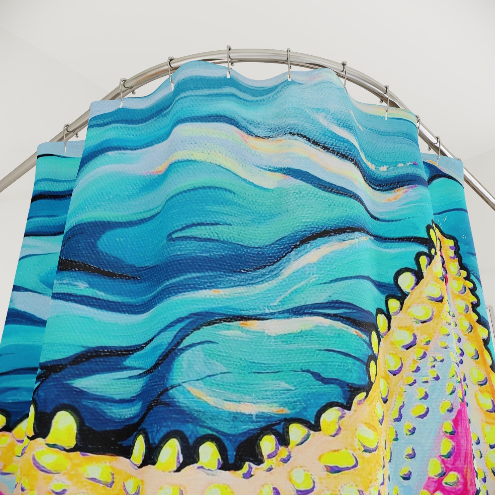 Starfish Beach Bocas Pop Art Shower Curtain