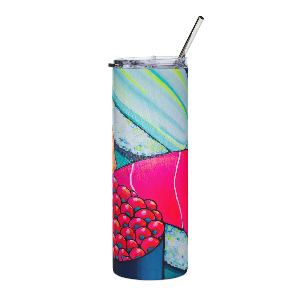 Neon Sushi Stainless Steel Tumbler, 20oz | Fun Travel Mug, Eco-Friendly