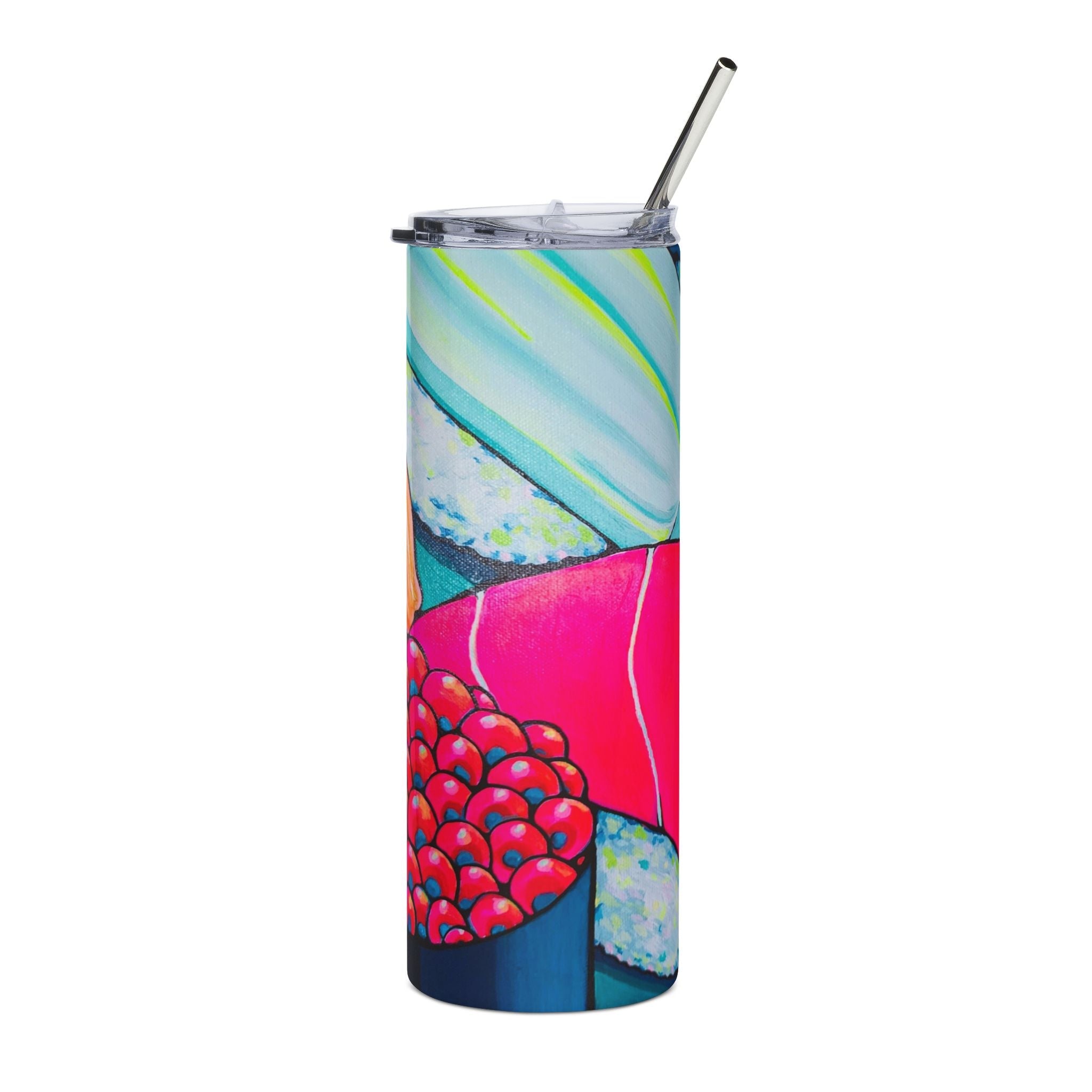Neon Sushi Stainless Steel Tumbler, 20oz | Fun Travel Mug, Eco-Friendly