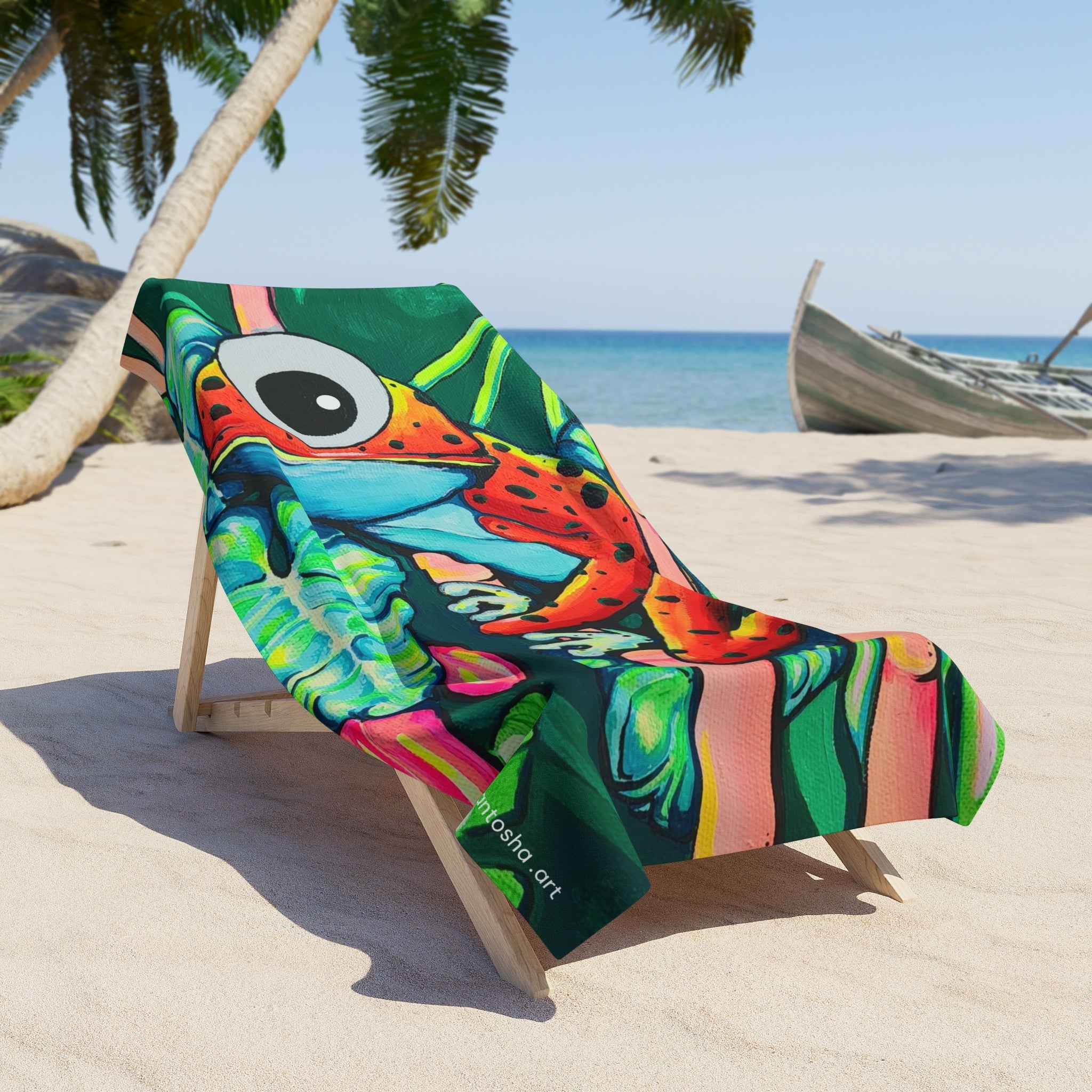 Cyclops Red Frog Beach Towel for Summer Fun and Vacation Essentials