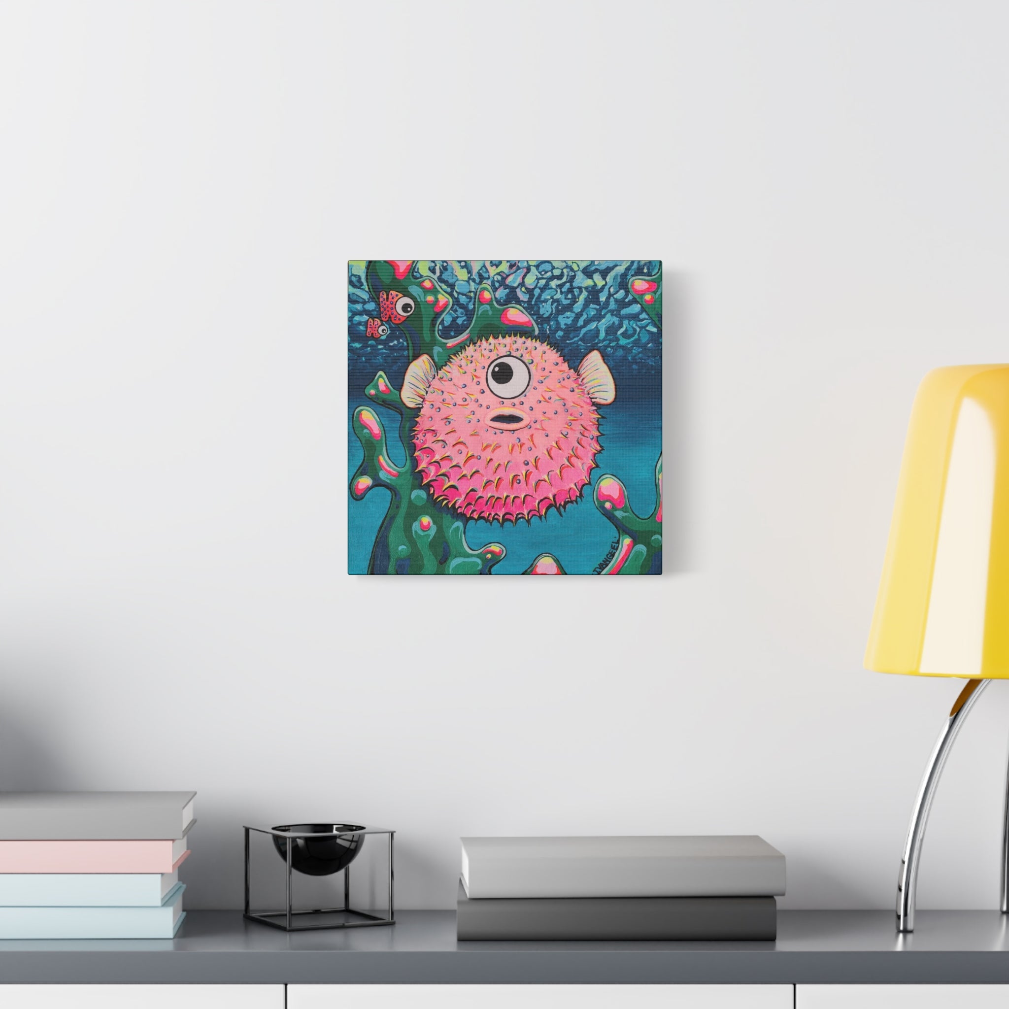 Cyclops Pufferfish Canvas Print, Home Decor Wall Art