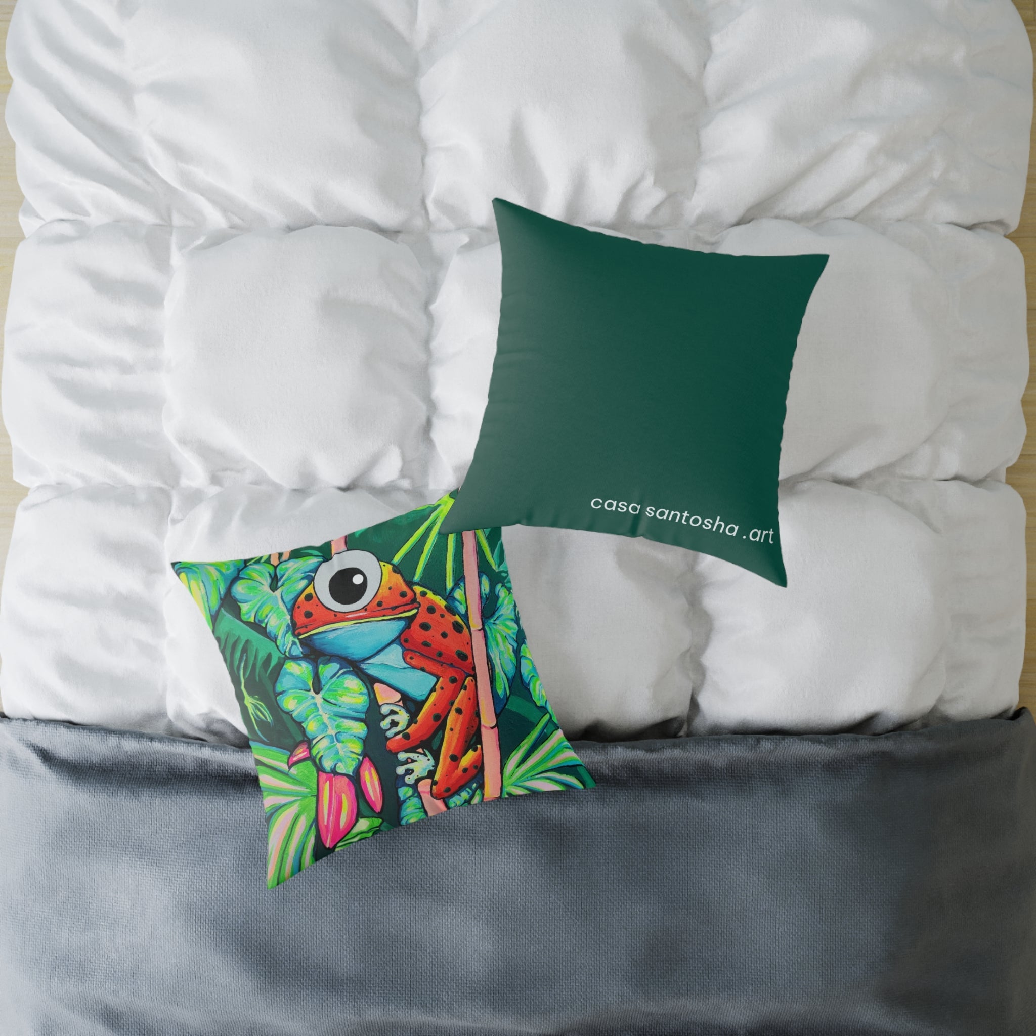 Cyclops Red Frog Art Canvas Decorative Pillow