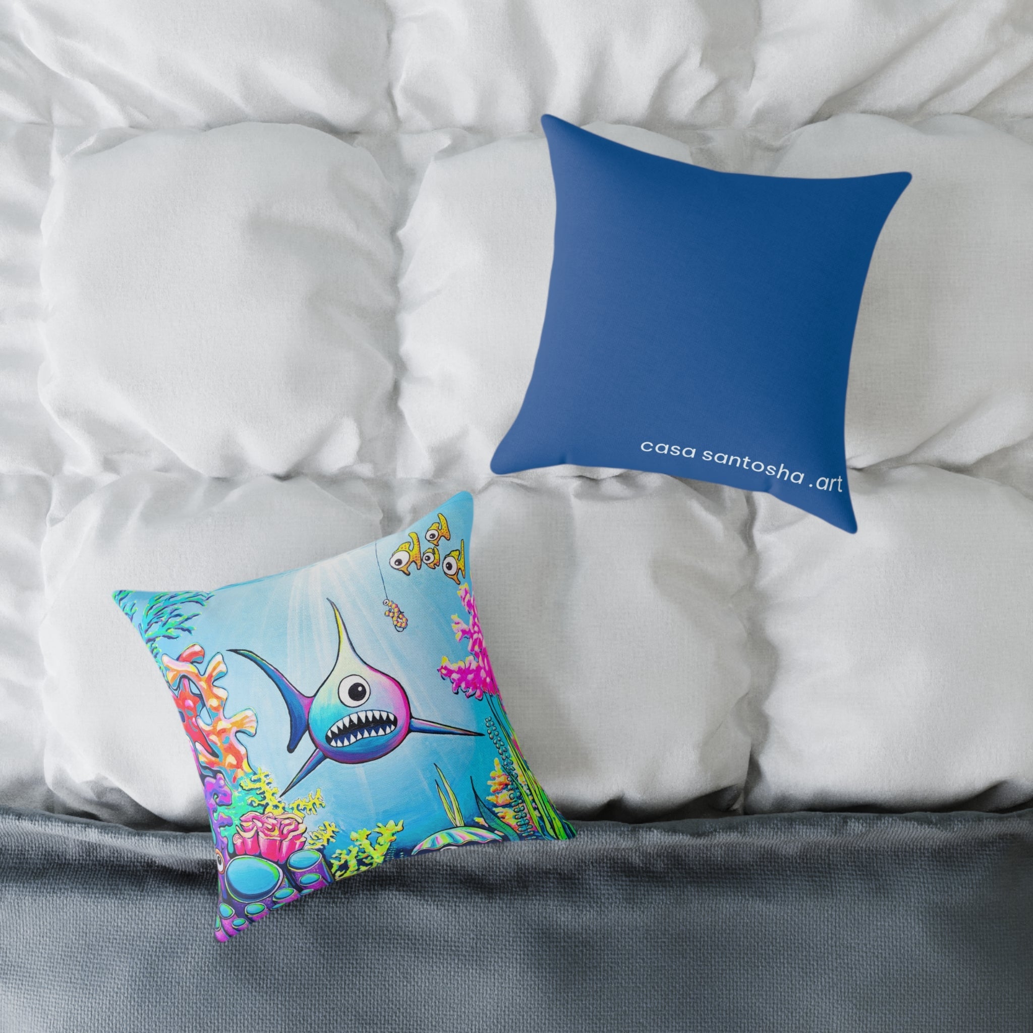 Cyclops Shark Art Canvas Decorative Pillow