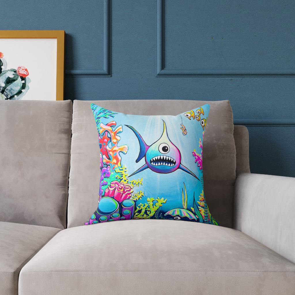 Cyclops Shark Art Canvas Decorative Pillow