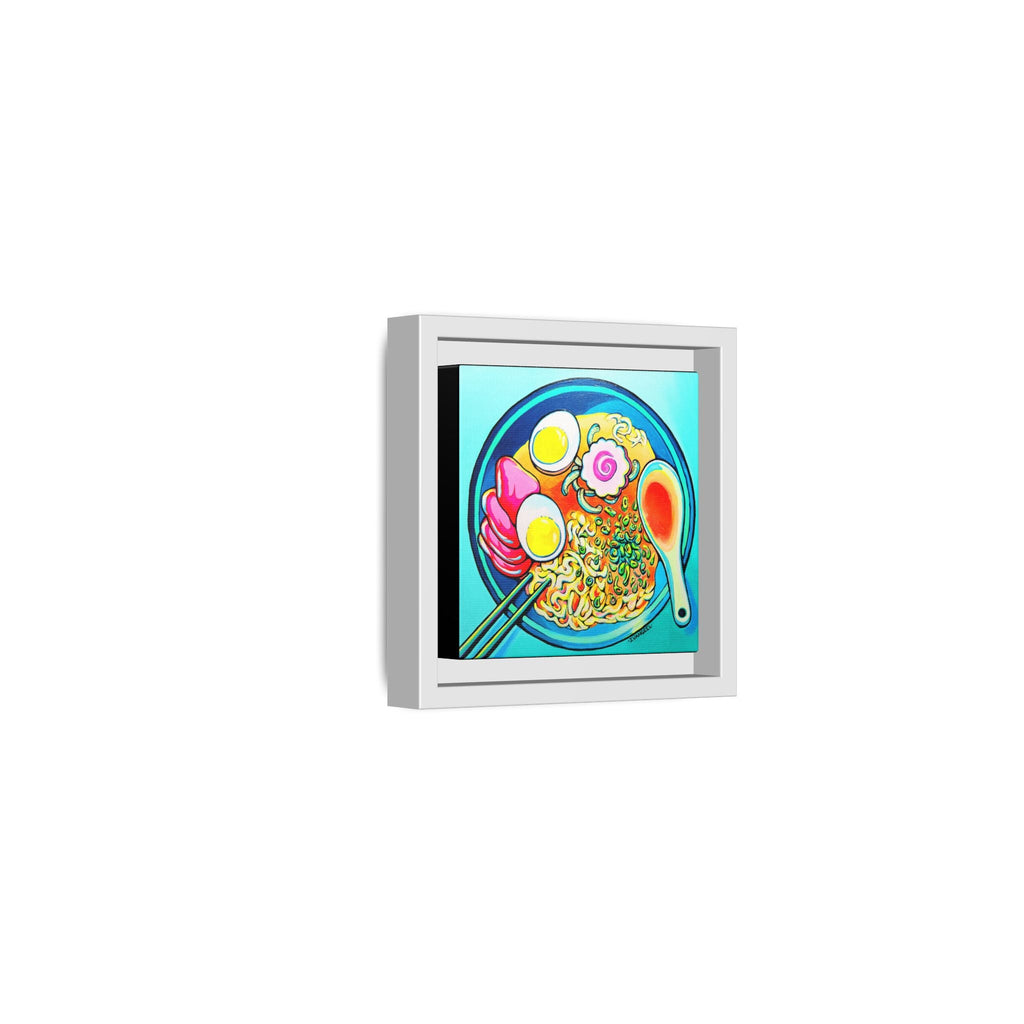 Framed Neon Ramen Canvas Print